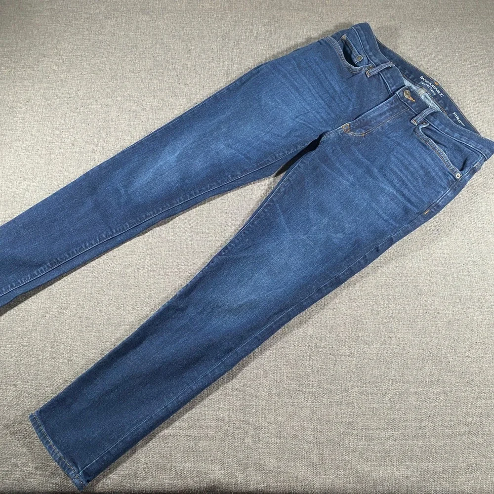 Banana Republic Travel Jean Mens 31x30‎ (Fits 31x28) Dark Wash Skinny Fit Denim